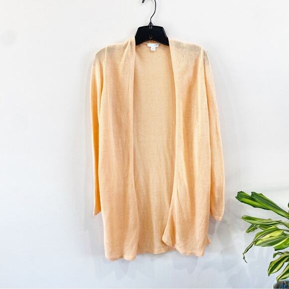 J. Jill Orange Linen Blend  Cardigan - Picture 1 of 5